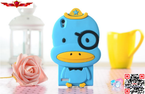 100% Qualify Brand New Fashion Cartoon Silicone Cover Case For Huawei Ascend P6
