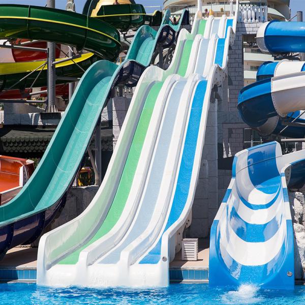 Splash Slide Amusement Park Equipment Commercial Large Rainbow Slide Combined Fiberglass Water Slide
