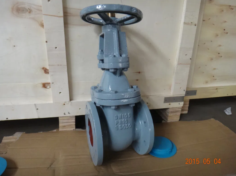 Válvula industrial de puerta de hierro de 8 pulgadas con sellado metálico y conexión de bridas ANSI