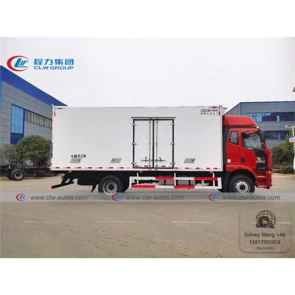 10T FAW 4x2 Refrigerated Van Truck With Carrier Hanxue Thermo King Freezer Unit