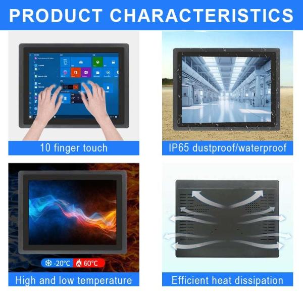 43 Inch Industrial Monitor with High Temp Alarm and Full HD Resolution for Wall-Mounted Display