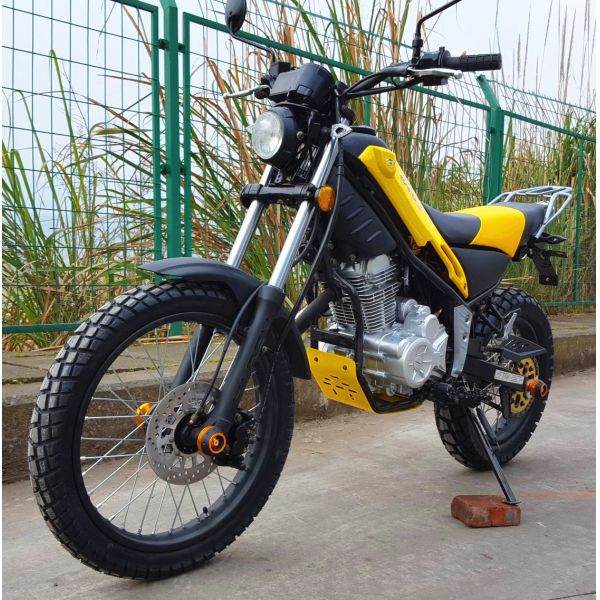 Steel Off Road Dirt Bike , 250cc 6 Gear Road Registered Dirt Bike Yellow Color
