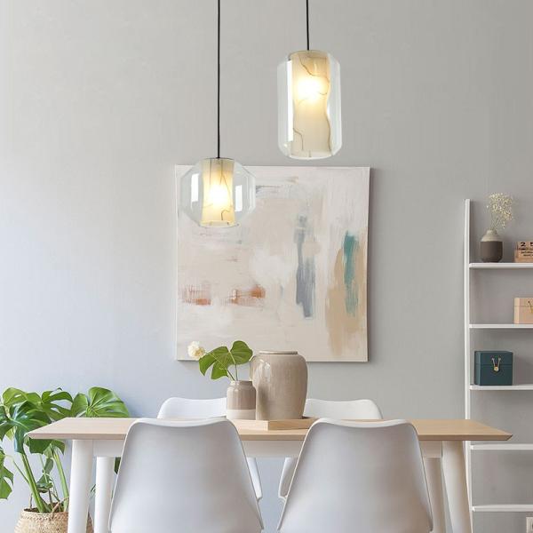 Modern Dining Room 20*33cm / 25*20cm Adjustable Glass Pendant Light