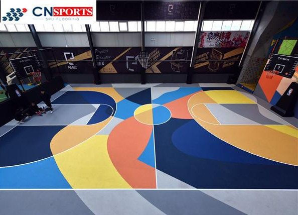 Soundproof SPU Flooring , IAAF Synthetic Basketball Flooring