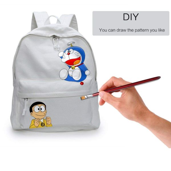 DIY Durable Kids Backpack , Laptop Travel Backpack Natural White Portable Leisure