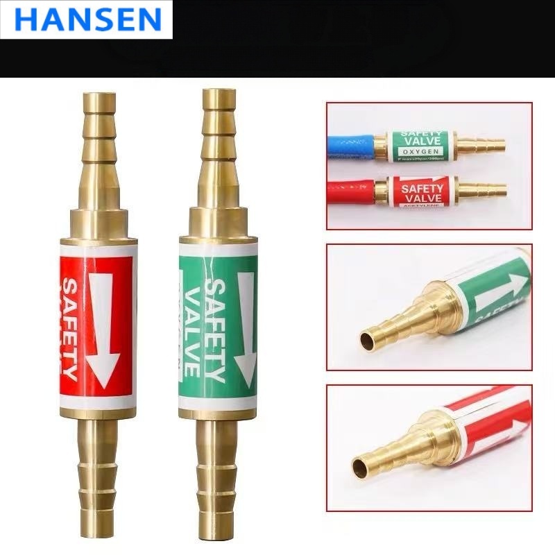 Hose End Flashback Arrestor for Welding Torch , Oxygen & Acetylene Brass Flame Arrester , Safety Flash Back Preventer with Barb Fitting for Oxy-fuel Cutting Welding