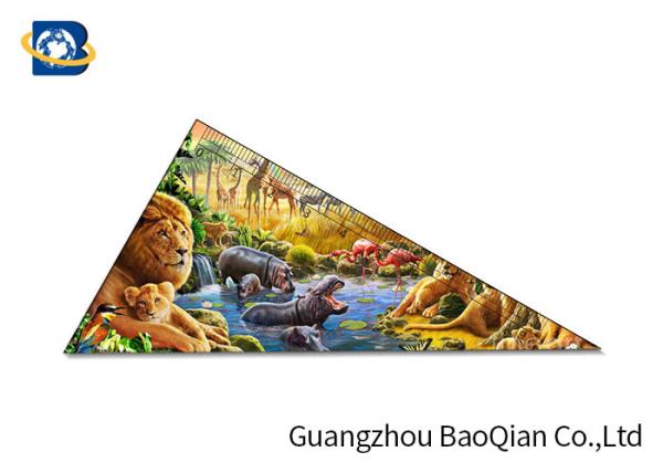 Animal Image 3D Lenticular Ruler , Plastic Triangle Ruler Customized Logo