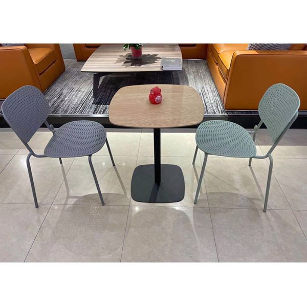 Horse Belly Metal Frame Dining Table Fire-Resistant 60cm