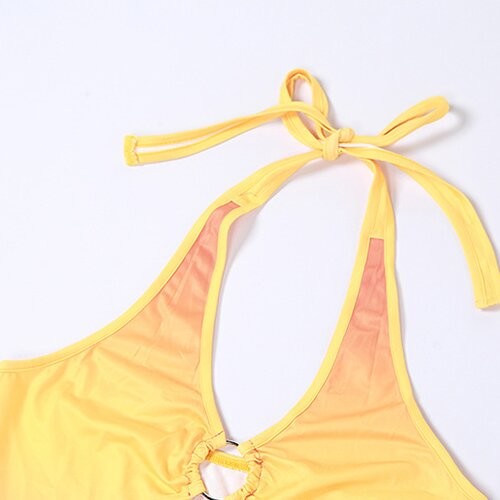 Европейский OEM maufactory и американский стиль шеи смертной казни через повешение полости 2023 женщин весны градиент новой сексуальной открытый задний красочный