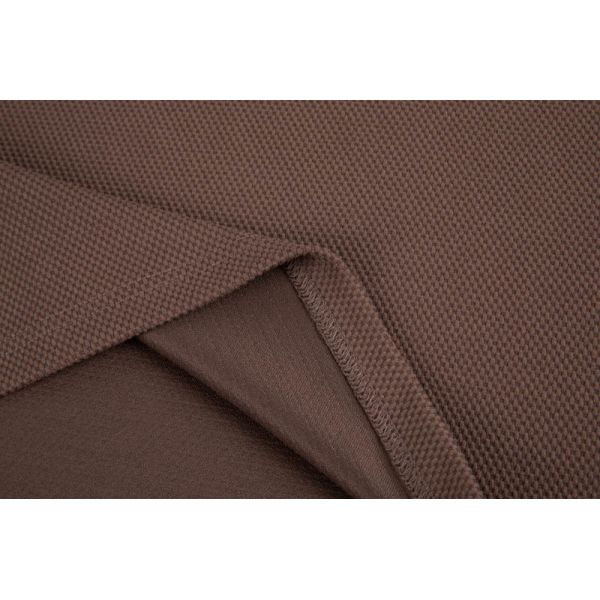 Textured Knit Jersey Coffee Brown Minimalist Design Crew Neck T-Shirt