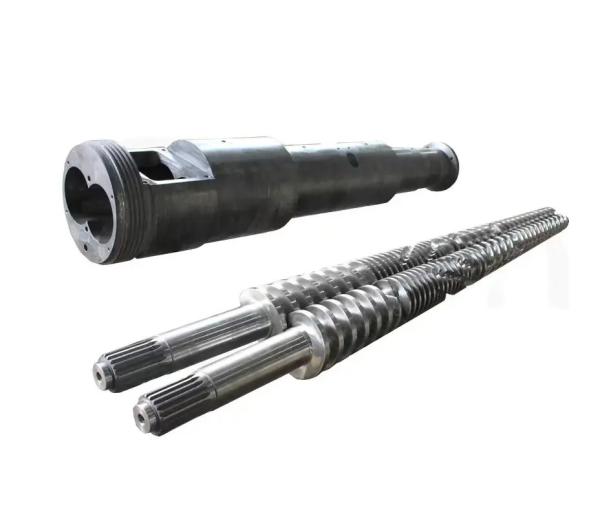 51/105 65/132 80/156 Bimetallic Conical Twin Screw Barrel For PVC Extruder