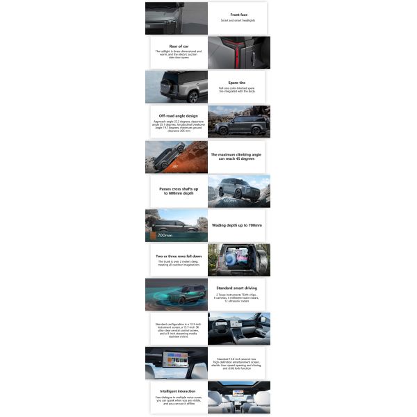 Лучший 2024 AWD с приводом на четыре колеса ROX 01 REEV 1.5T 282km 6 сидений или 7 сидений Jishi 01 Новые энергетические транспортные средства EV Автомобиль SUV