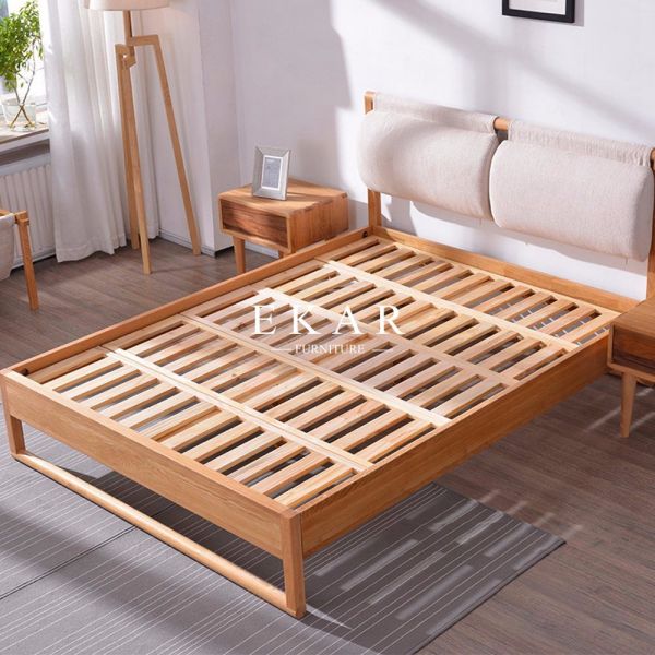 Nordic Style Solid Wood Bed Oak Bedroom Furniture Modern Bed