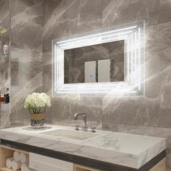 5mm LED Round Bathroom Mirror Silver LED Illuminated Bathroom Mirror 3000K - 6000K