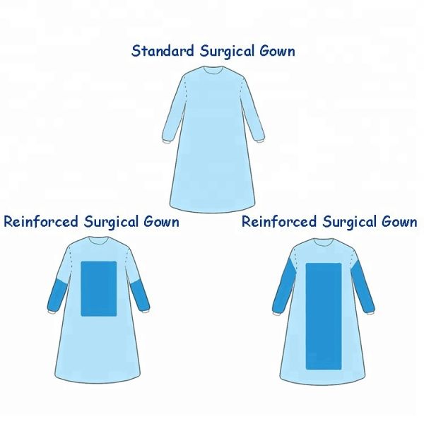 Reinforced Disposable Isolation Gowns Knit Elastic Cuff For Operation Room