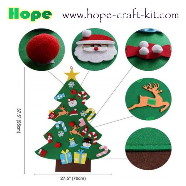 Merry Christmas Tree Decoration Hanging Pendants Felt Craft DIY Material for Kid Ornament Creative Craft Kits OEM ODM
