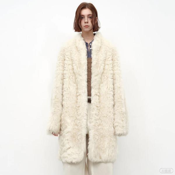 Faux Persian Lamb Fur Coat