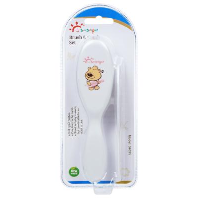 Pente do bebê adulto de nylon branco do ABS e grupo de escova infantis