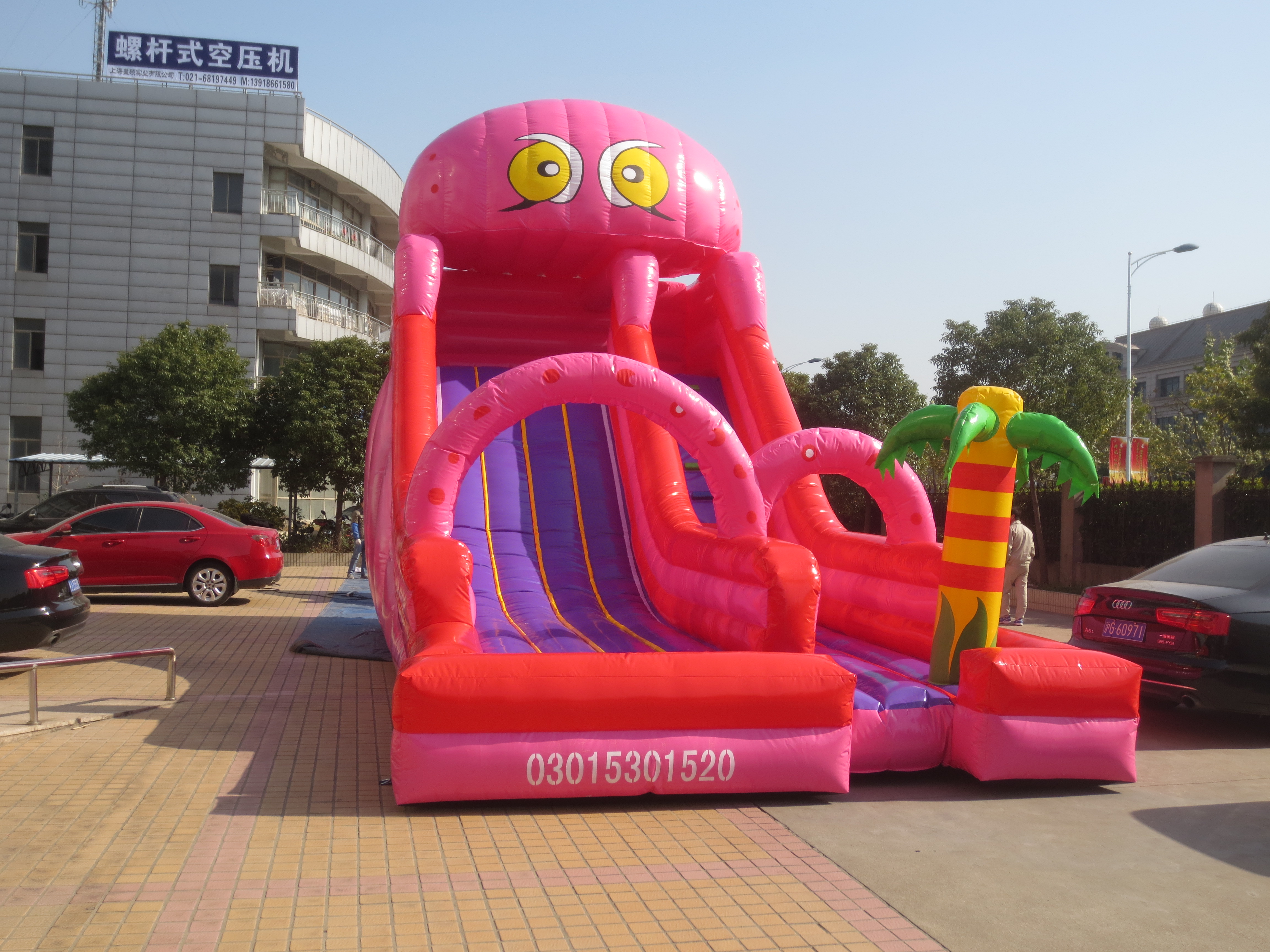 Pink Owl Themed Durable Custom Slide Inflatable Water Slide Outdoor Playground Equipment for Kids
