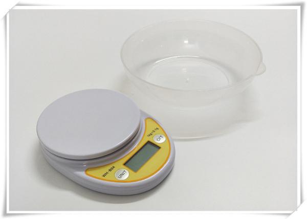 White Color High Precision Kitchen Scale With Removable PP Mixing Bowl