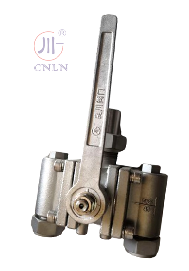Low Temperature 3 Way Ball Valve DN25 Stainless Steel For LNG / LOX / LN2 / LAR / LCO2 Liquild Gas