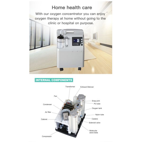 Концентратор кислорода дистанционного управления 350W 0.07Mpa 5l портативный