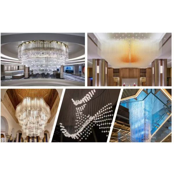 Contemporary Crystal Customized Design Lotus Flower Large Chandelier Pendant Light For Hotel Lobby