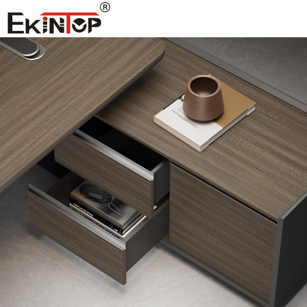 Ekintop L Shape Office Desks Furniture Table Executive CEO Manager Wood Office Desks Set