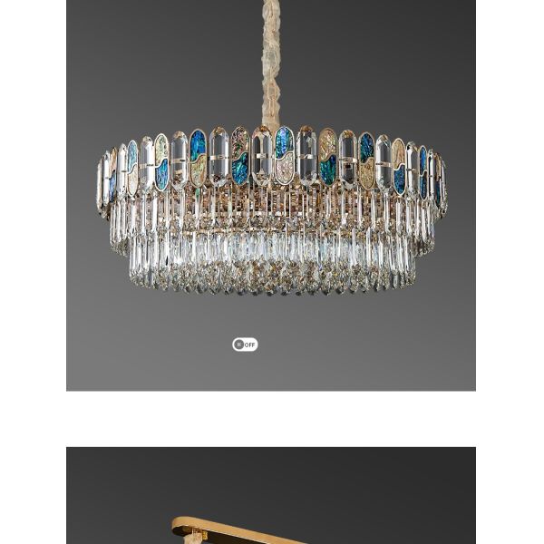 JYLIGHTING Crystal Chandelier Modern Luxury Living Room Hall Light Creative Restaurant Pendant Light Colorful Shell Chandelier