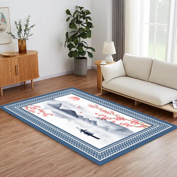 Crystal Velvet Living Room Carpets New Style Chinese Dining Room Floor Mat