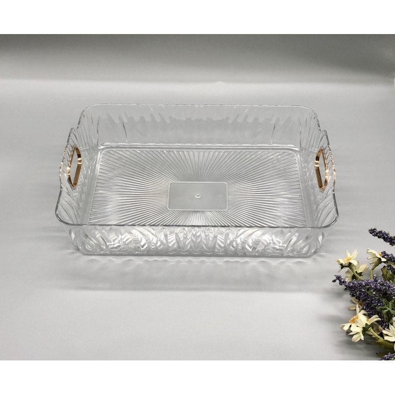 Custom Clear Fruit Serving Tray - Portable Dessert Plate for Coffee Table Living Room