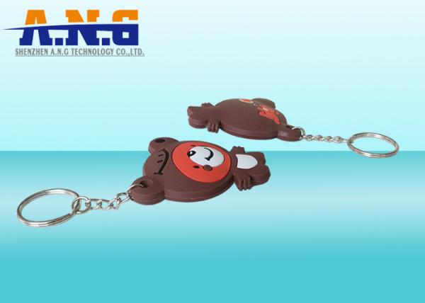 Passive waterproof key fob , RFID Key Ring with Lovely Bear Logo