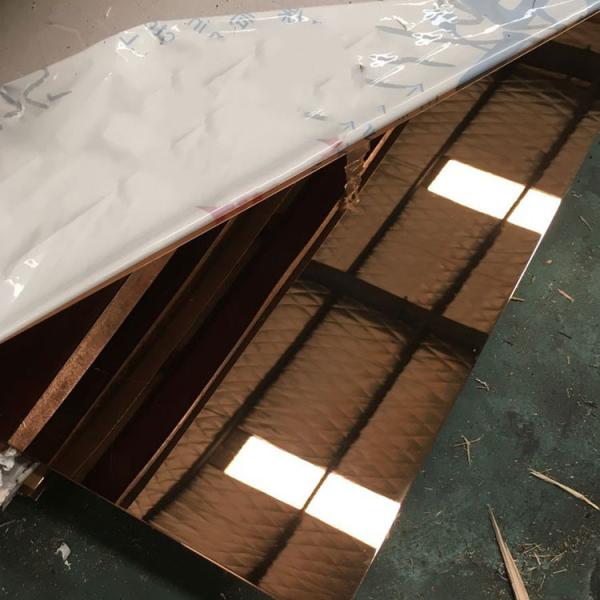 AISI Hot Rolled SS Rose Gold Sheet , Durable Golden Mirror Stainless Steel Sheet 304