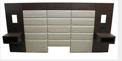 Luxury Twin Size Bed Headboard Solid Birch Wood Commercial Hotel Furniture