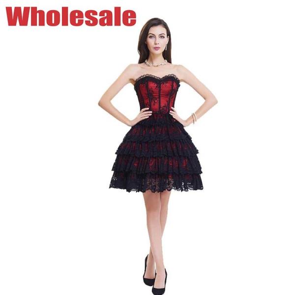 Vestido superior mais pechugón de atadura apertado desossado aço do preto do espartilho do OEM 9