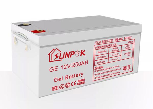 Bateria de armazenamento solar acidificada ao chumbo das baterias 12v 200ah 250ah do gel profundo solar do ciclo