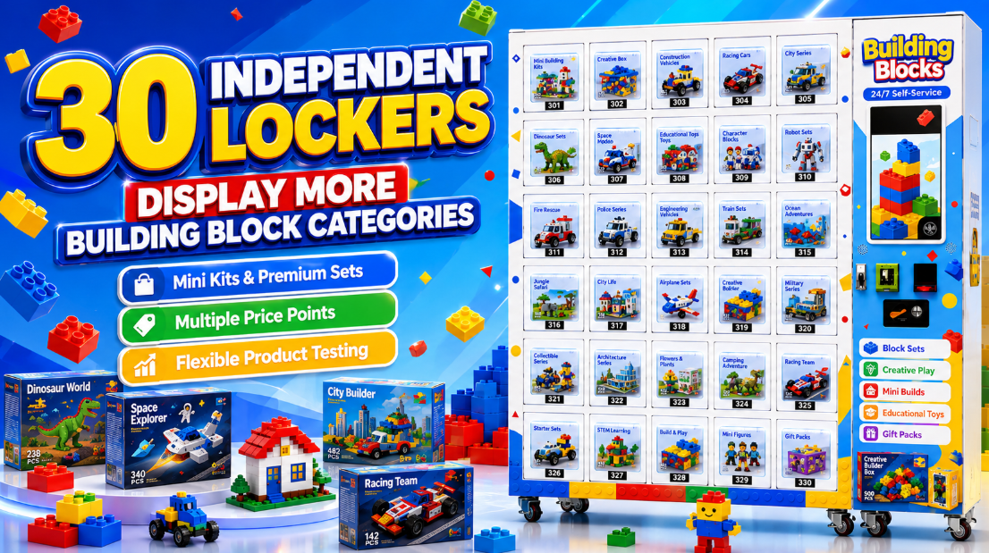 WEIMI 30-Locker Smart Building Block Vending Machine for Building Block Wholesalers