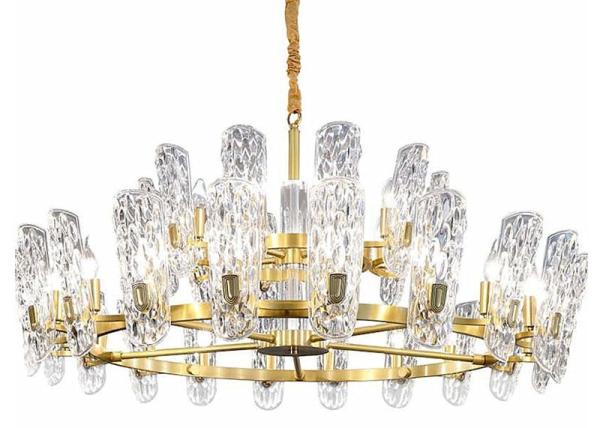 Gold Led Living Room 240V 100*45cm Crystal Hanging Pendant Lights