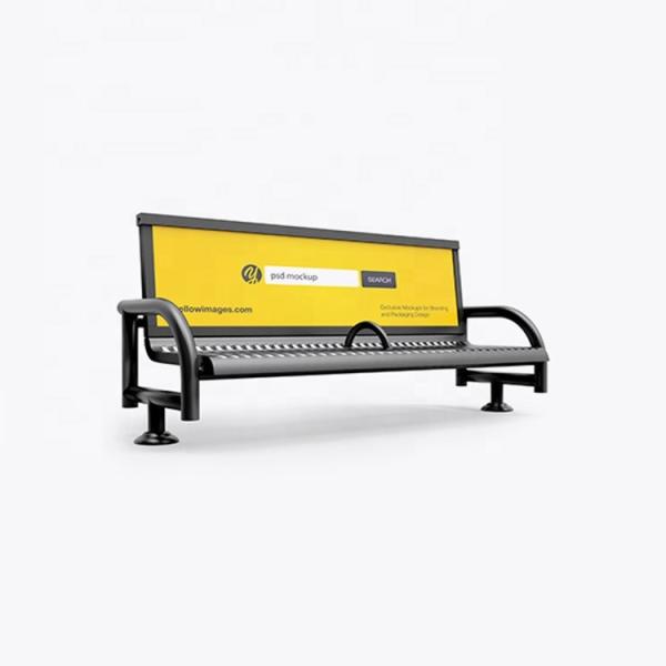 Powder Coated Wearproof EN840 Certificate Metal Bus Stop Bench