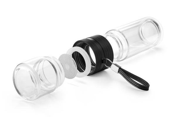 Outdoor Travel Double Wall Glass Tea Infuser Thermos 304 Stainless Steel