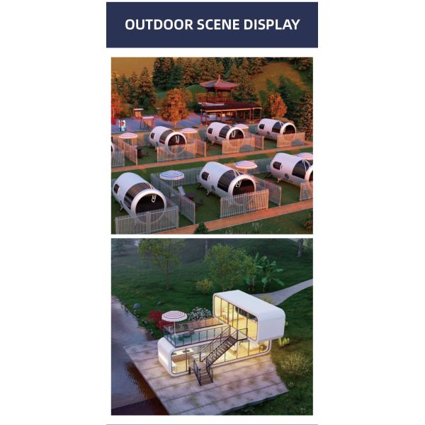 2025 Nouvelle maison en aluminium Apple Cabin Mobile maison intégrée extérieure