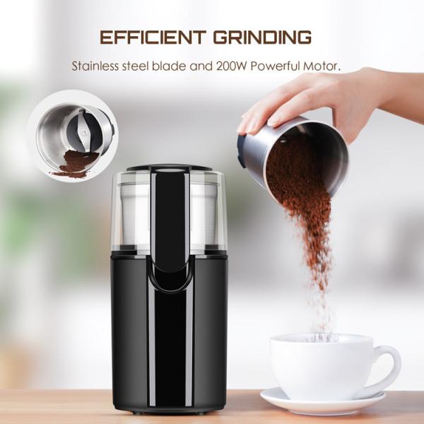 UL Plug Electric Coffee Grinder Coarse Powder Black Stainless Steel Coffee Grinder Machine
