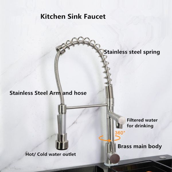 Никель умные 3 В 1 Faucet воды с фильтрованный украшает установленный