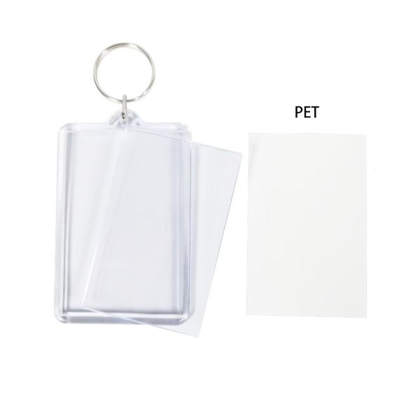 Sublimation Blank Acrylic Keychain Custom Picture Insert Clear Plastic Acrylic Photo Frame Keychain