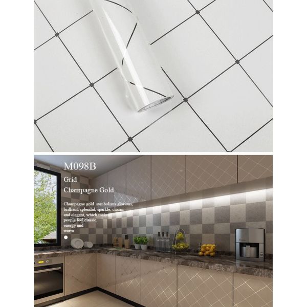 PVC Glossy Self Adhesive Wallpaper 10m Kitchen Counter Wallpaper