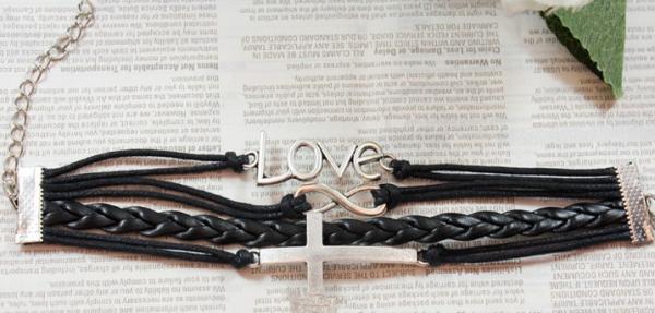 Multi strands “redeeming love” braided leather bracelets