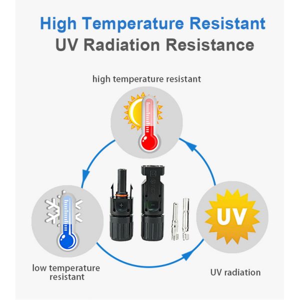 IP67 Waterproof Solar Panel Cable Connectors Male / Female 1 Pair