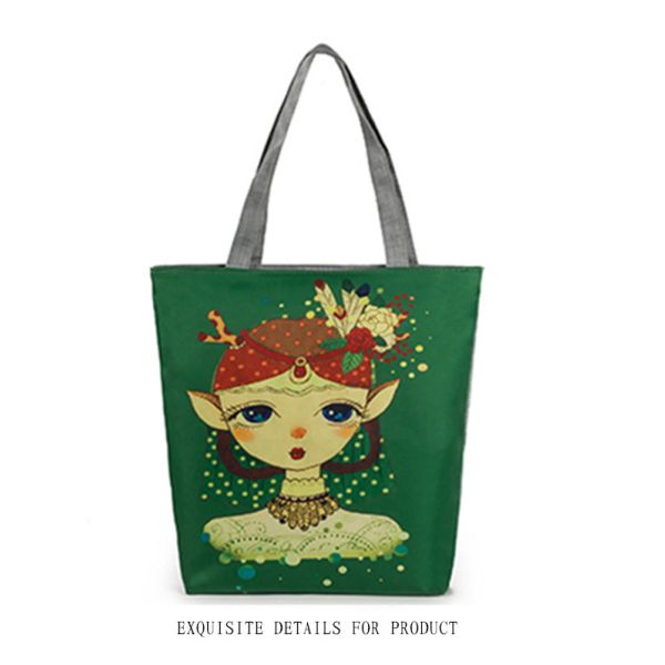 New girl foliage pattern printed canvas shoulder bag female elephant female