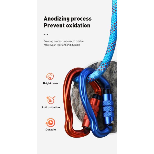Customize Logo Climbing Aluminum Alloy Snap Hook Heavy Duty Aluminum Carabiner