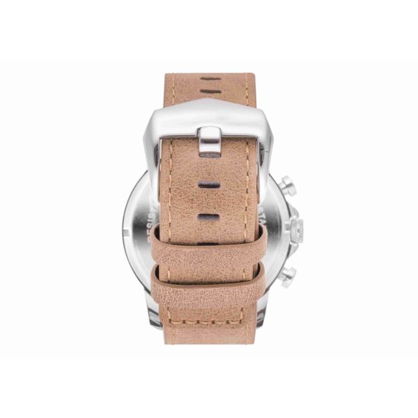 Stainless steel chronograph watches men wrist montre homme genuine leather band